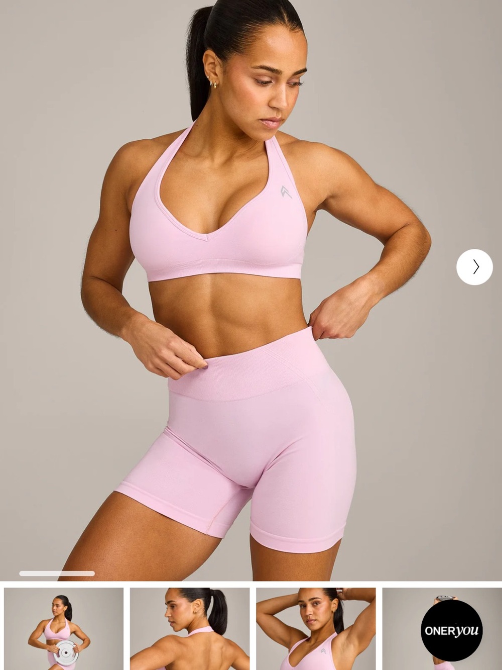 Oner Active Pink Halter Sports Bra